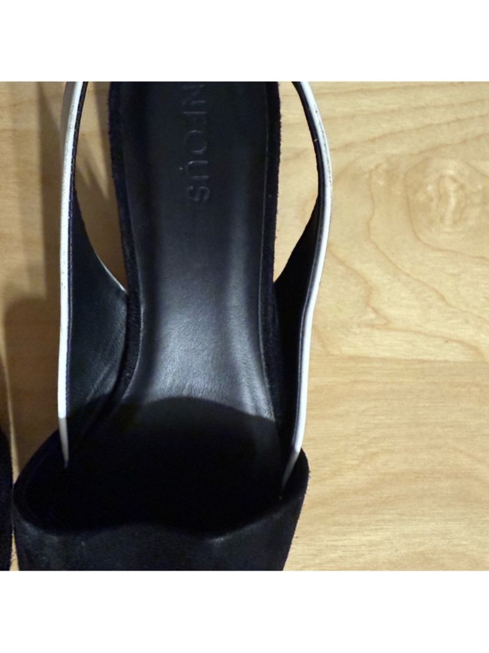 Neous Black & White Slingback Mini Heels - Picture 4 of 7